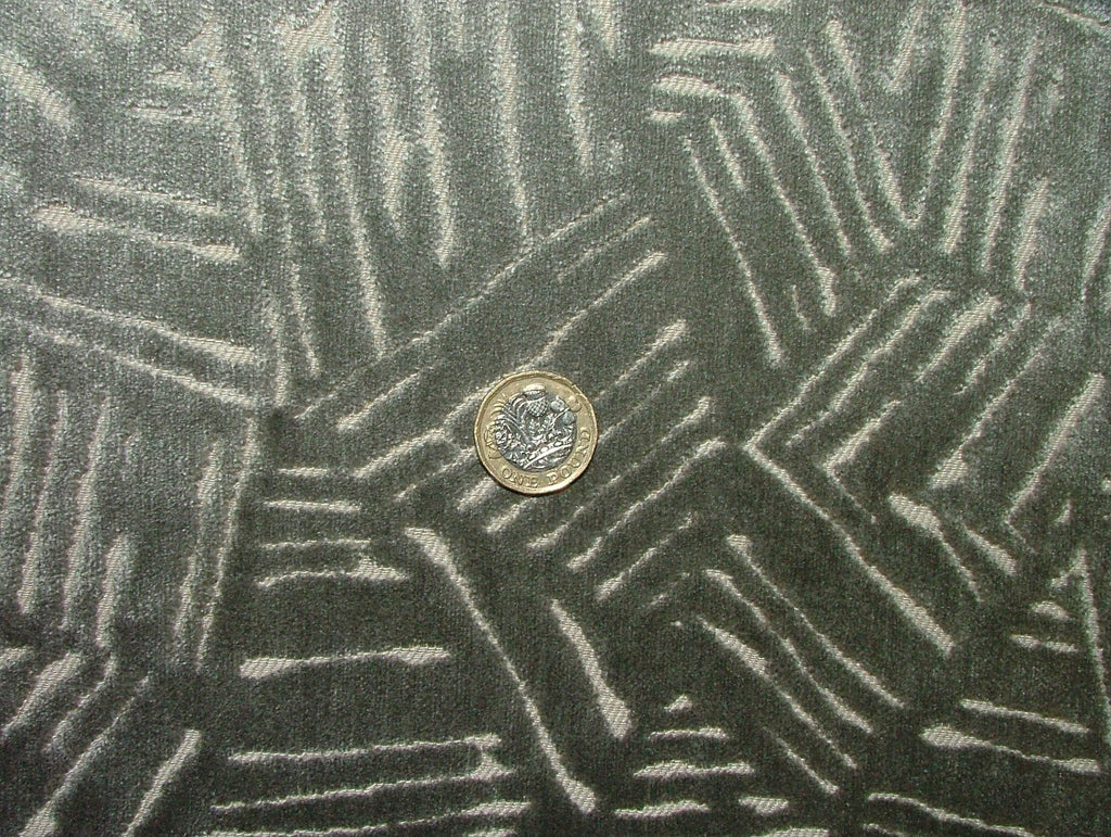 Romo Upholstery Velvet Fabric Grey Curtain Cushion RRP £1453.50    13 Metre Roll11