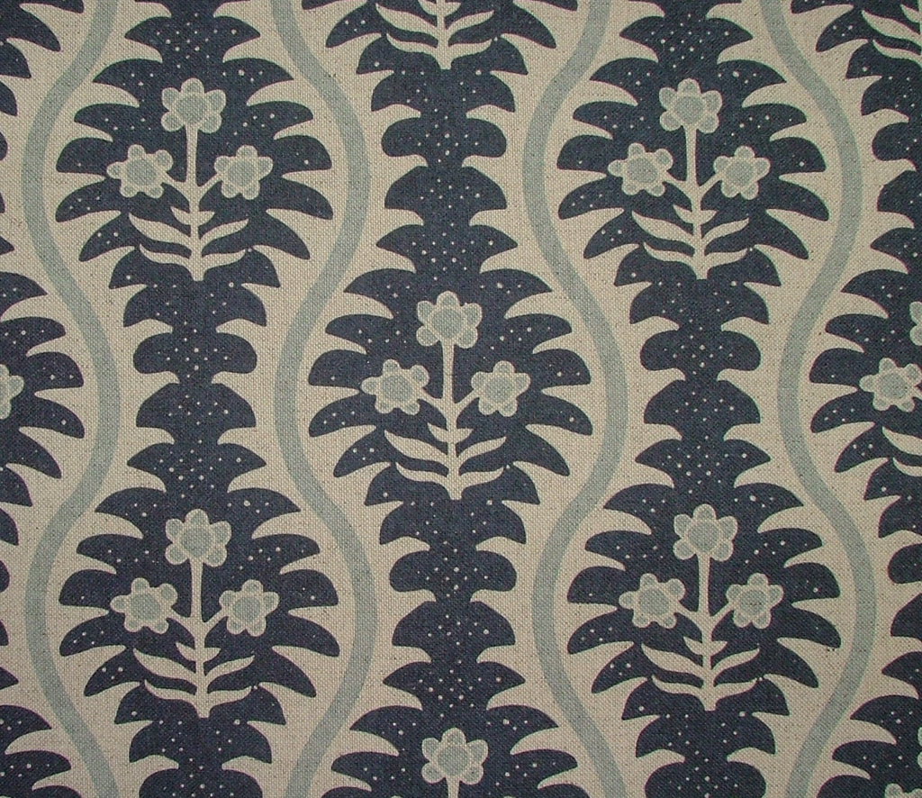 Amara Scandinavian Floral Linen Blend Fabric Curtain Cushion Upholstery Blinds