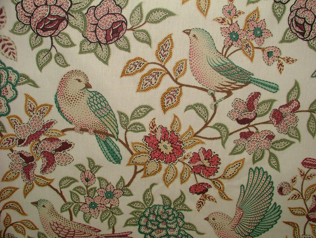 10 Metres Morris Bird Floral Fern Curtain Upholstery Roman Blind Quilting Fabric