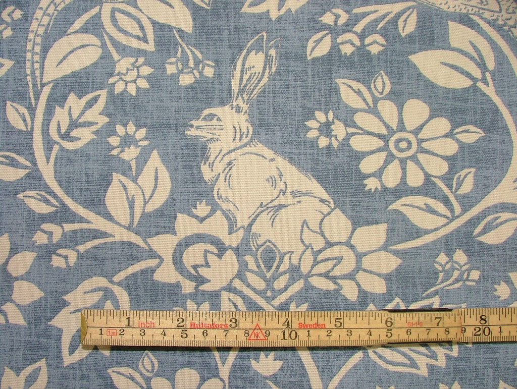 10 Metre Heathland Hares Indigo Game Bird Cotton Curtain Blind Upholstery Fabric