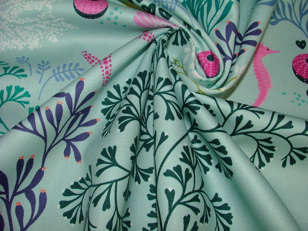 Sara Miller London Underwater Aqua Fabric - Curtain Upholstery Cushion Blinds