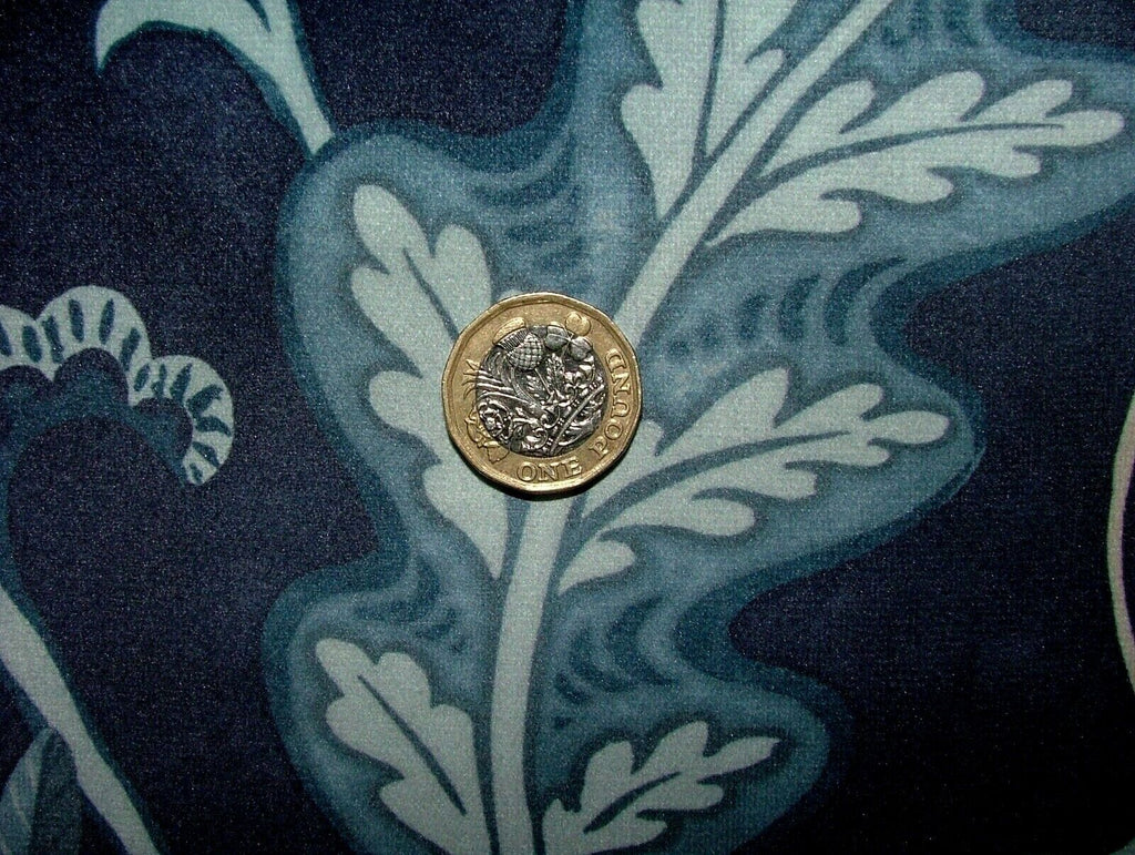 Arts And Crafts Pomegranate Navy Blue Velvet Fabric Curtain Upholstery Cushion
