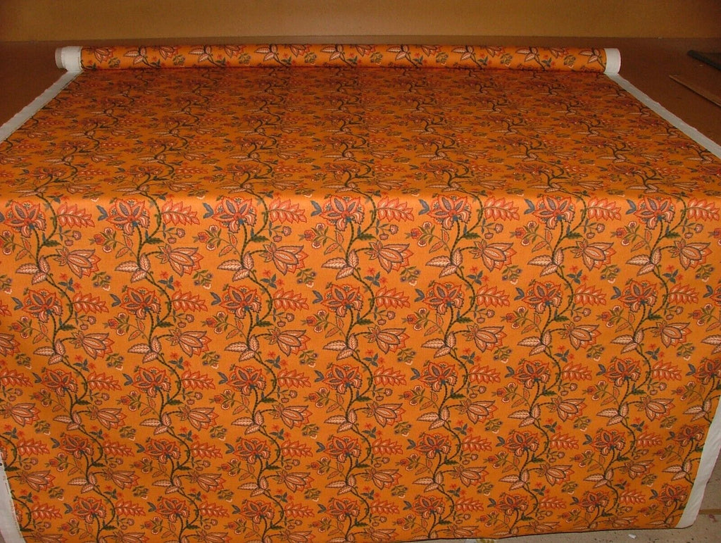 Grand Durbar Spice Floral Cotton Curtain Upholstery Cushion Roman Blind Fabric