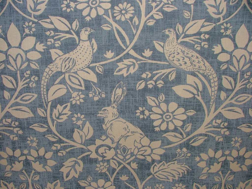 Heathland Hares And Game Birds Cotton Designer Curtain Blinds Upholstery Fabric