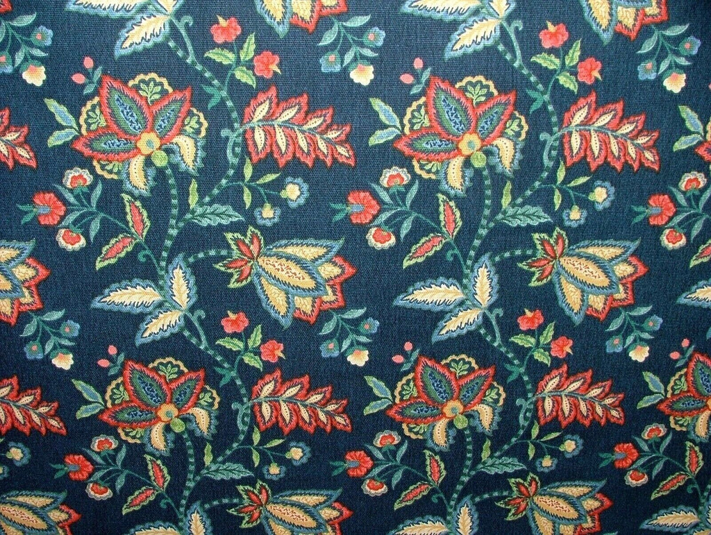 10 Metres Grand Durbar Midnight Blue Cotton Curtain Upholstery Cushion Fabric
