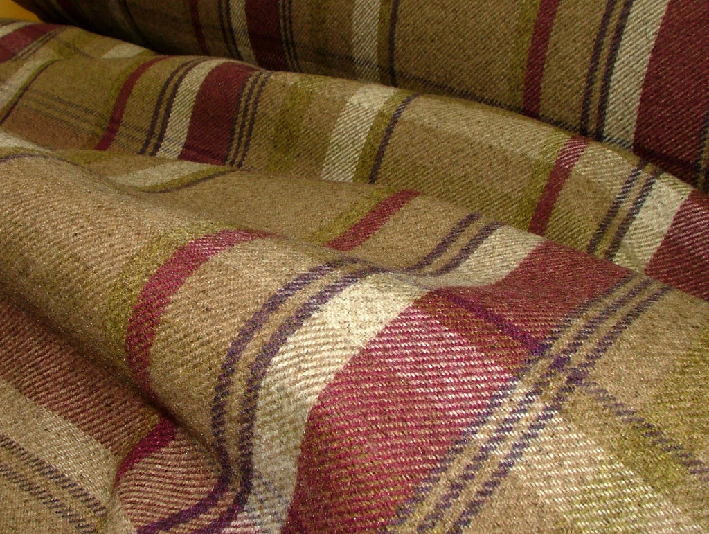 10m Elgin Heather Wool Effect Thick Tartan Upholstery Curtain Designer Fabric