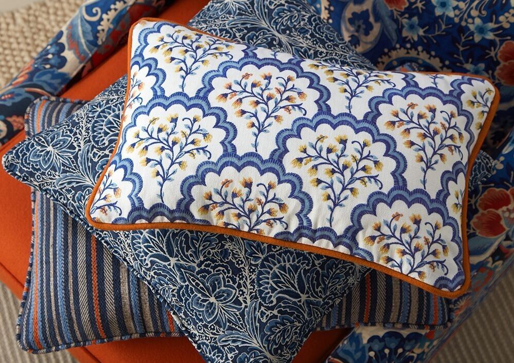 1.7 Metres Aquarius Batik Embroidered Fabric Curtain Upholstery Cushion