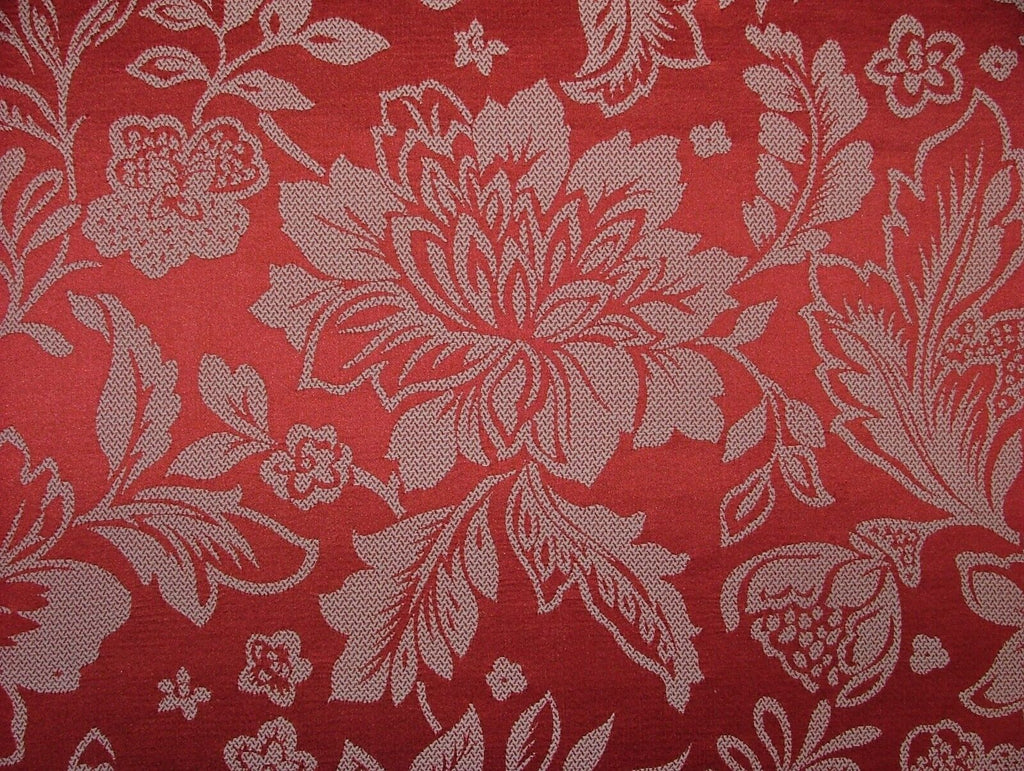 13 Metres Russet Floral Woven Jacquard Curtain Upholstery Cushion Fabric