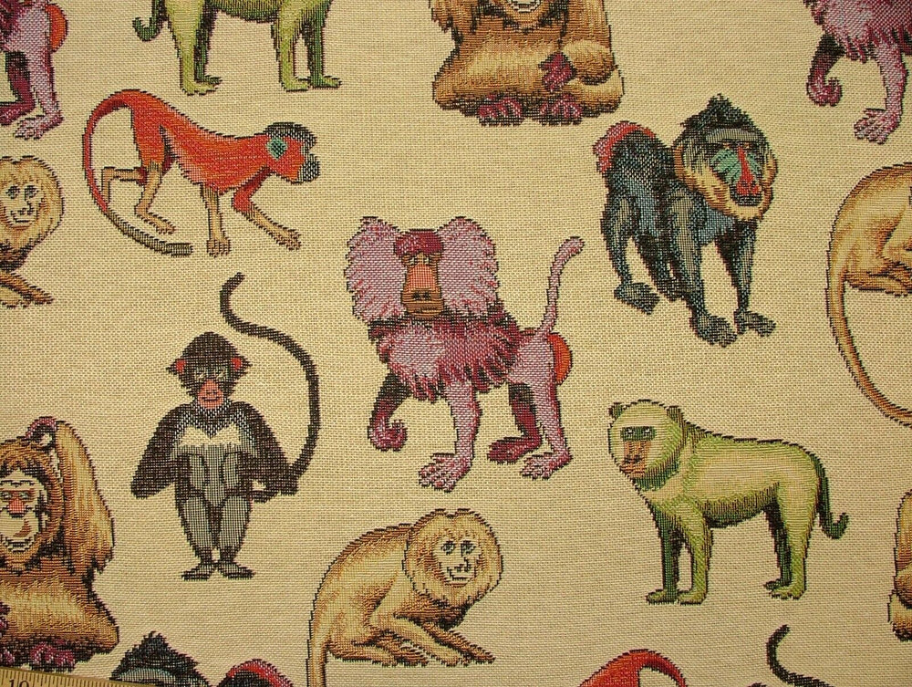 "Animal Tapestry" Designer Fabric Ideal For Upholstery Curtains Cushions Throws