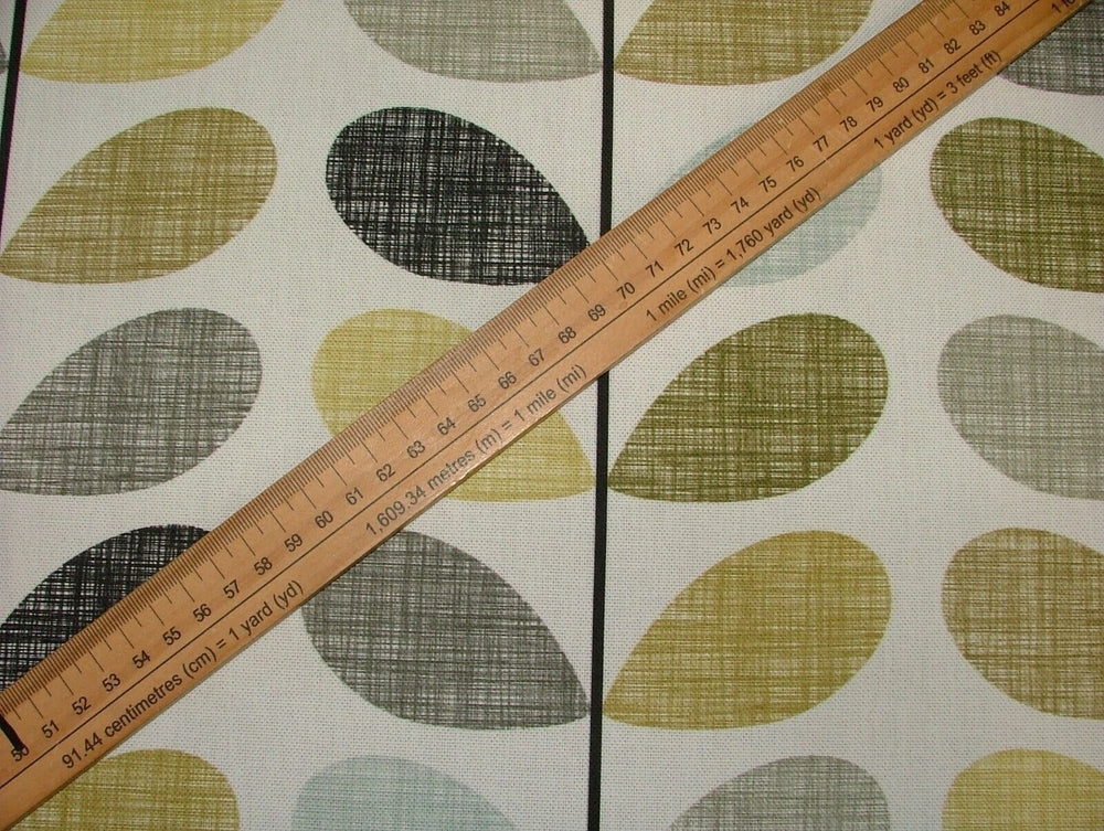 Orla Kiely Scribble Stem Seagrass And Duckegg Cotton Curtain Upholstery Fabric
