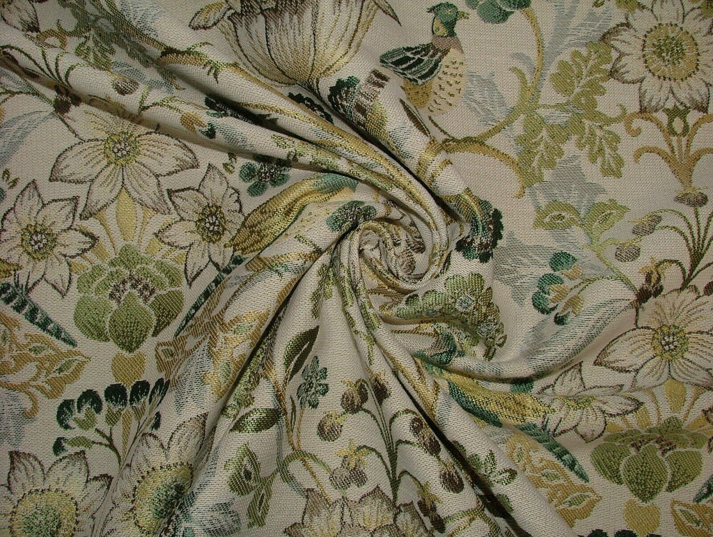 Morris Bird Antique Jacquard Fabric Ideal For Curtain Upholstery Cushion Throws