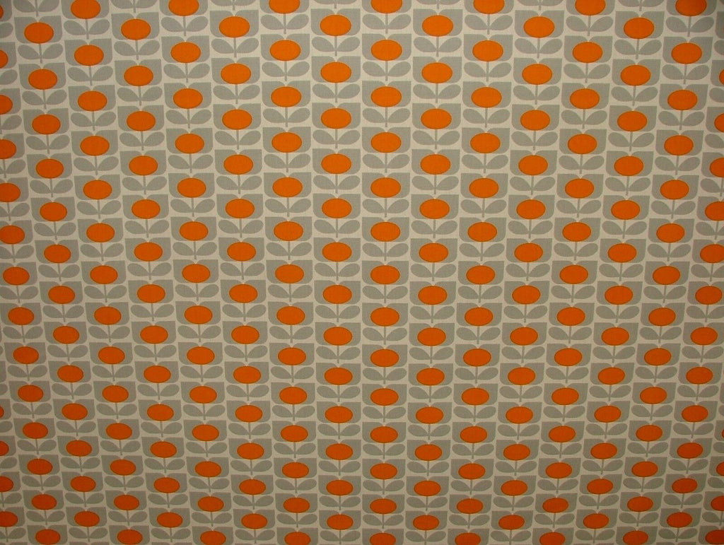 Designer Orla Kiely Ditsy Cyclamen Orange Cotton Curtain Upholstery Fabric
