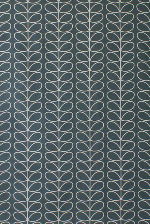 Designer Orla Kiely Linear Stem Cool Grey Cotton Curtain Upholstery Craft Fabric