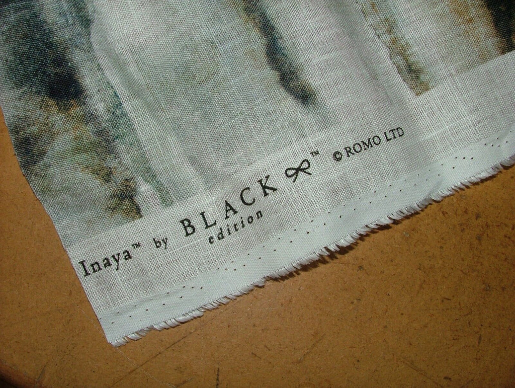 Romo Black Inaya Indium 100% Linen Fabric Upholstery Cushion Curtain RRP £59.70