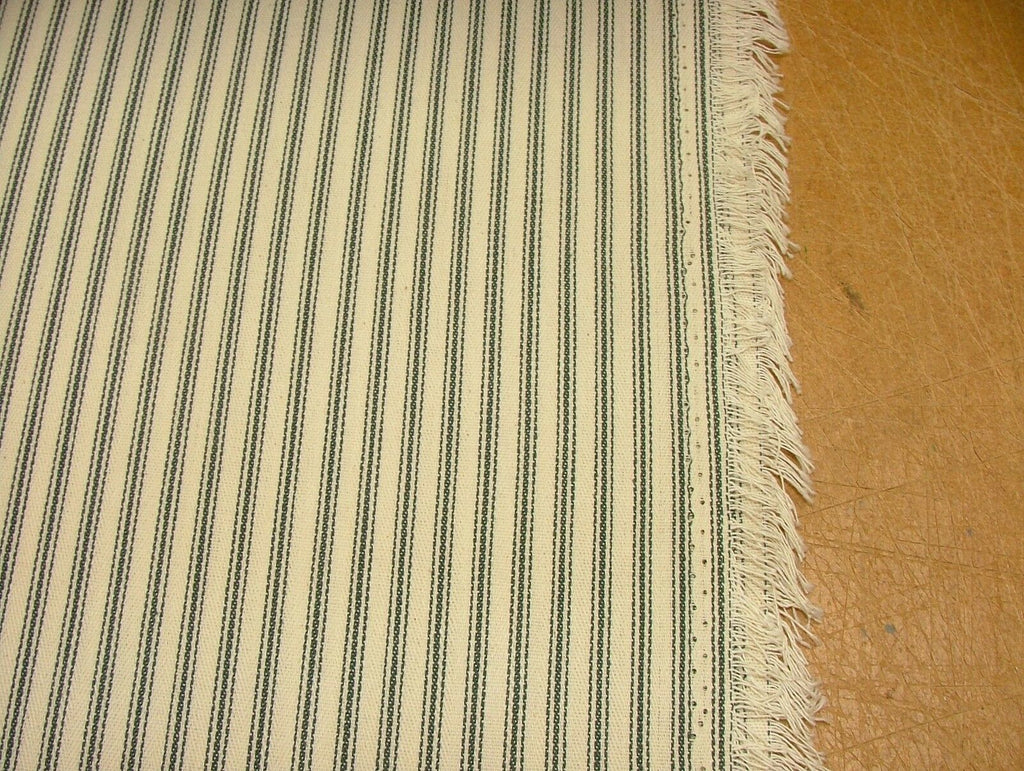 Charcoal Grey & Cream COTTON CANVAS French Ticking Fabric Extra Wide Width 214cm