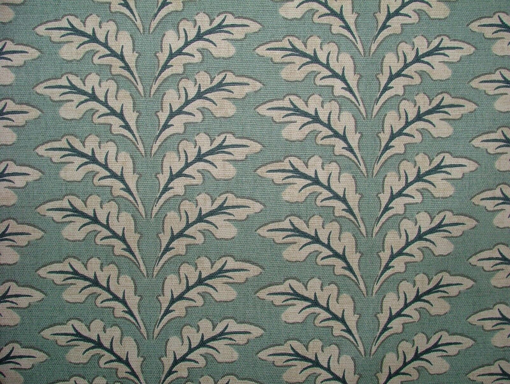 12 Metres Morris Leaf Glacier Cotton Curtain Upholstery Roman Blind Fabric