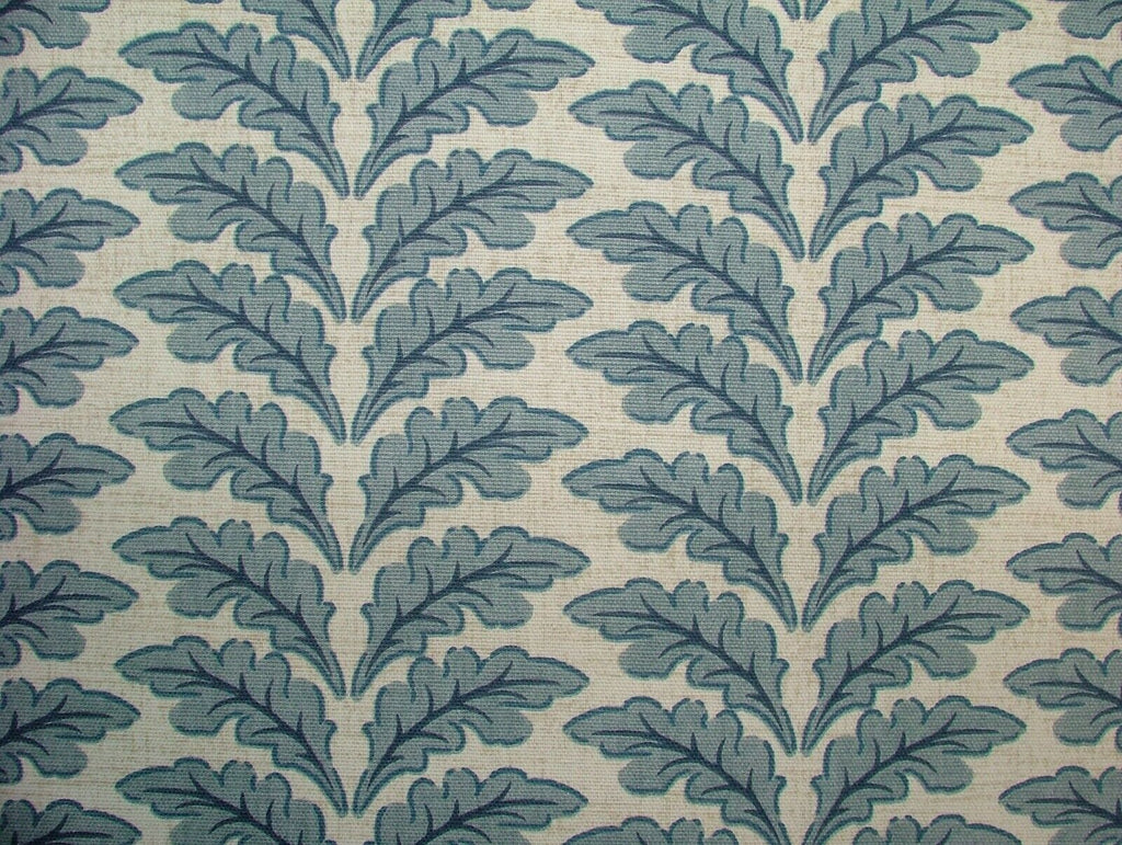 Morris Leaf Delft Blue Cotton Curtain Upholstery Cushion Roman Blind Fabric