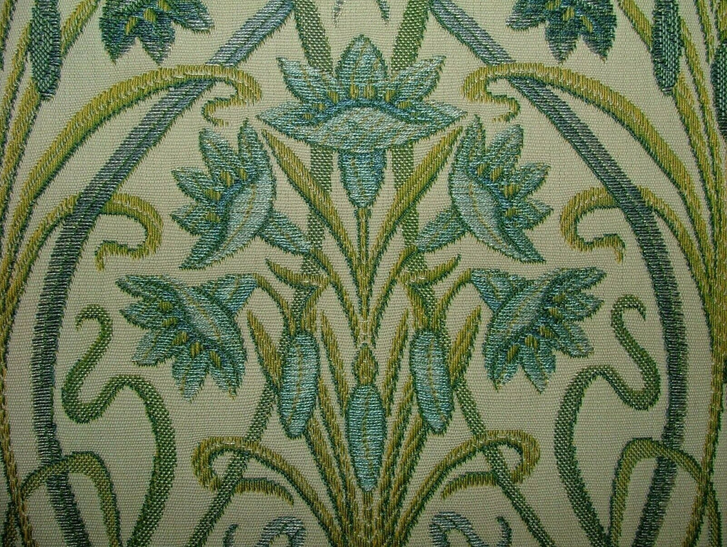 Art Nouveau Prussian Blue Thick Jacquard Curtain Upholstery Cushion Blind Fabric