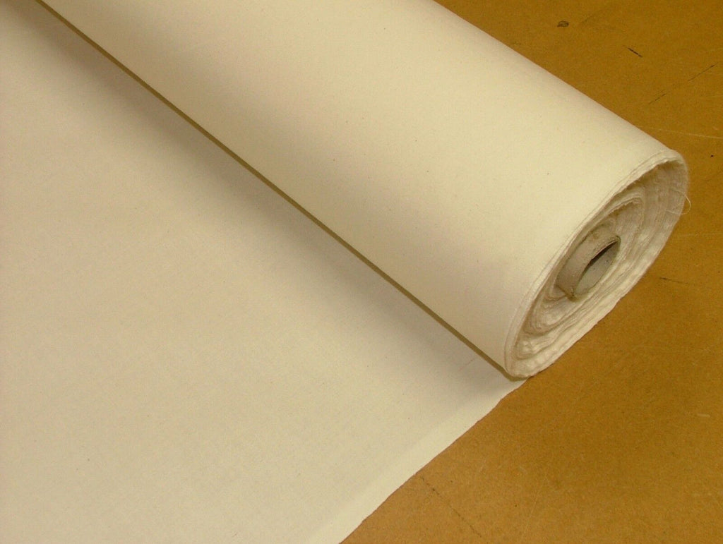 24m Cream Woven Flame Retardant Calico Fabric Ideal For Backdrop Use And Crafts