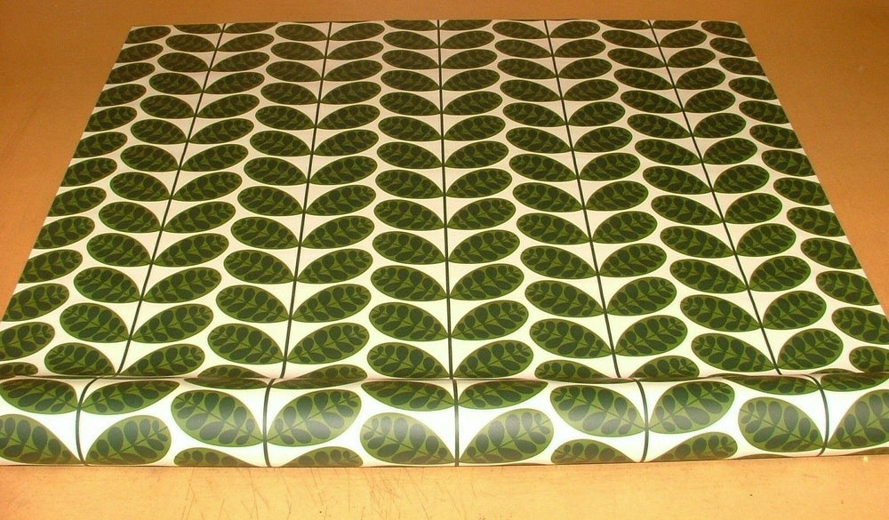 Orla Kiely Multi Stem Botanica Green PVC Oilcloth Tablecloth Matte Finish