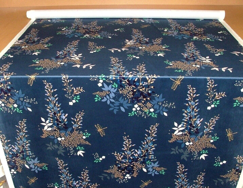10 Metres Sara Miller Wisteria Navy Velvet Fabric Curtain Upholstery Cushion