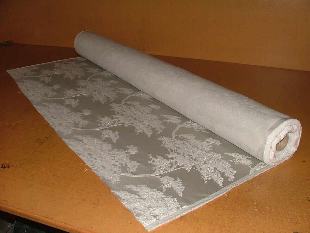 31 Metres Japonica Japanese Tree Grey Jacquard Curtain Upholstery Cushion Fabric