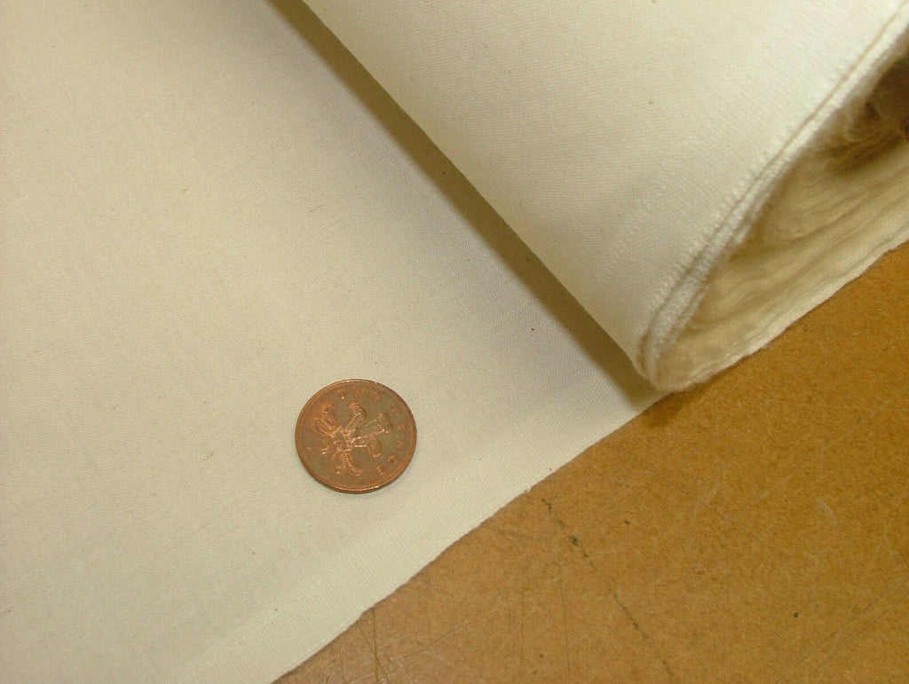 10m Cream Woven Flame Retardant Calico Fabric Ideal For Backdrop Use And Crafts