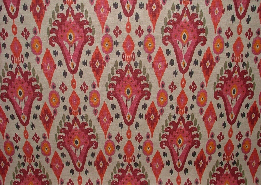 iLiv Boho Begonia Ikat Linen Blend Cotton Curtain Upholstery Cushion Fabric