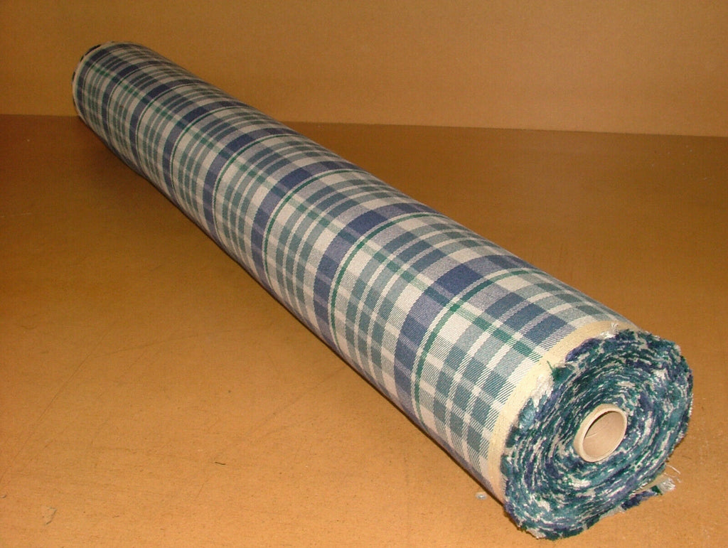 30 Metres Penrith Indigo Blue Tartan Check Wool Effect Fabric Curtain Upholstery