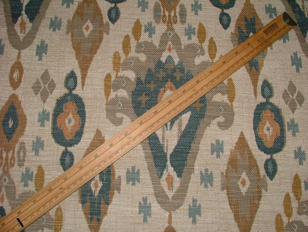 iLiv Boho Tan Ikat Linen Blend Cotton Curtain Upholstery Cushion Blind Fabric