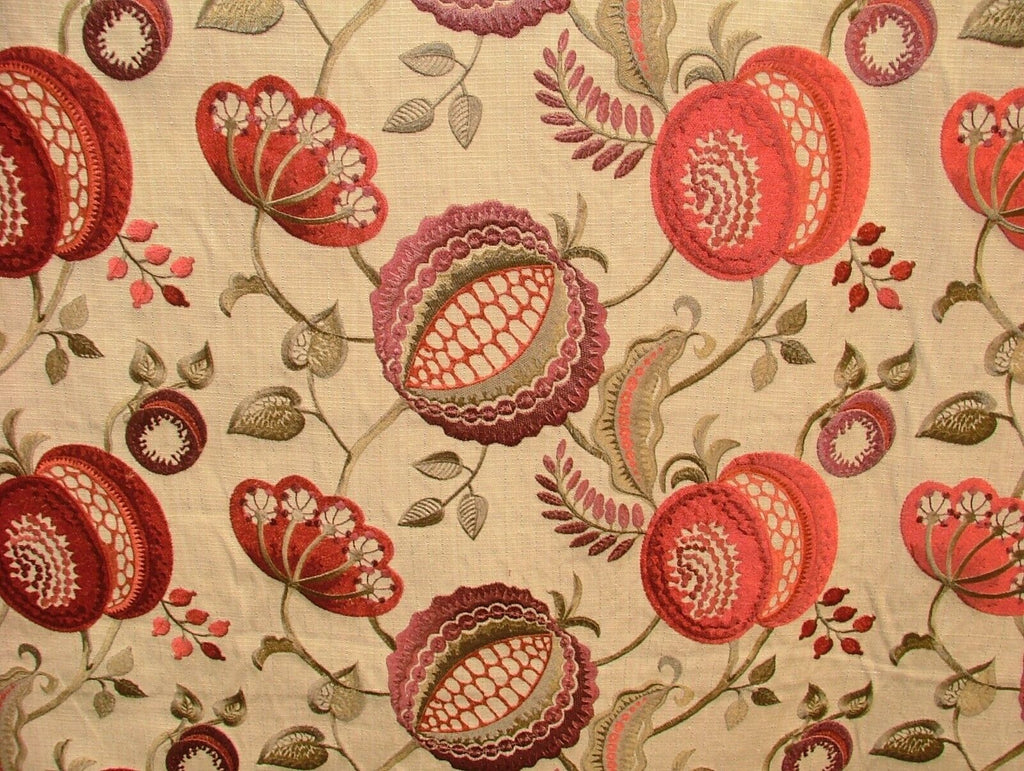 12 Metres iLiv Figs & Strawberry Embroidered Fabric Curtain Upholstery Cushion