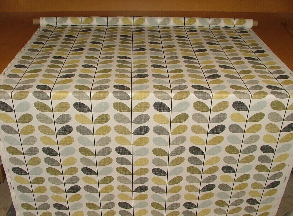 Orla Kiely Scribble Stem Seagrass And Duckegg Cotton Curtain Upholstery Fabric