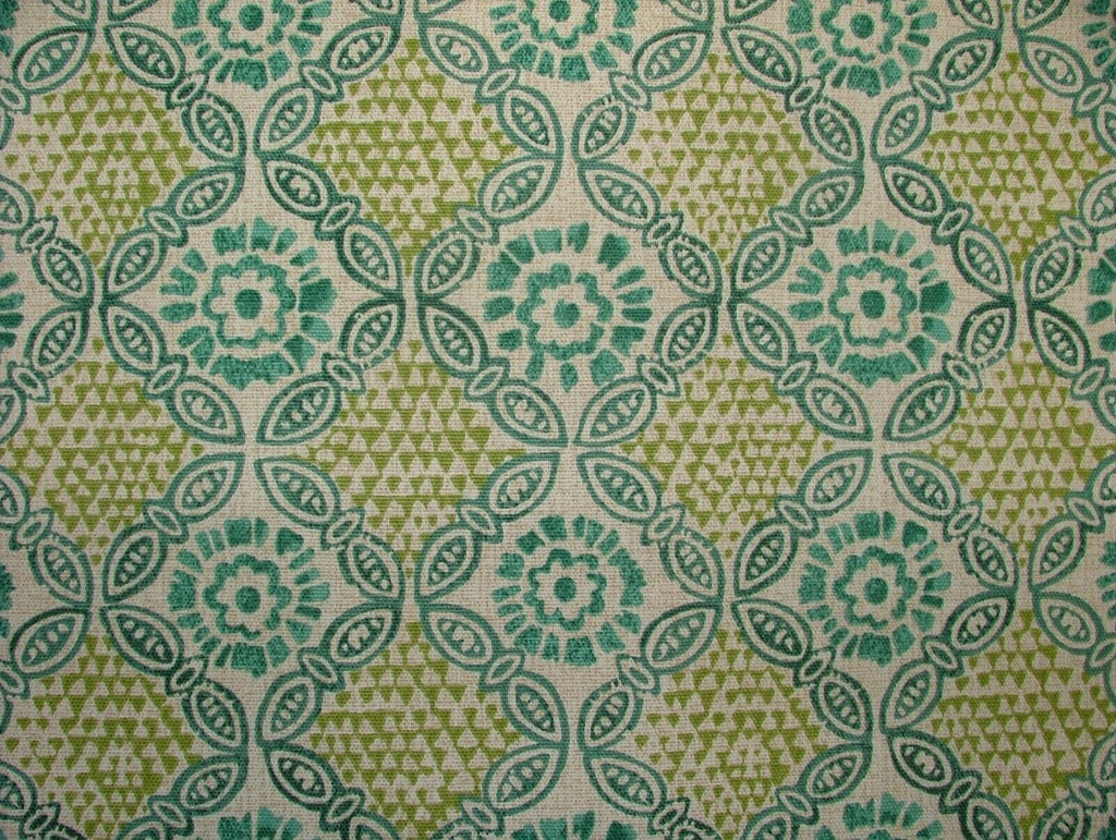 Grand Bazaar Opal Green Cotton Curtain Upholstery Cushion Roman Blind Fabric