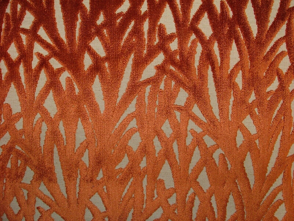 Arboretum Copper Thick Plush Velvet Curtain Upholstery Cushion Designer Fabric