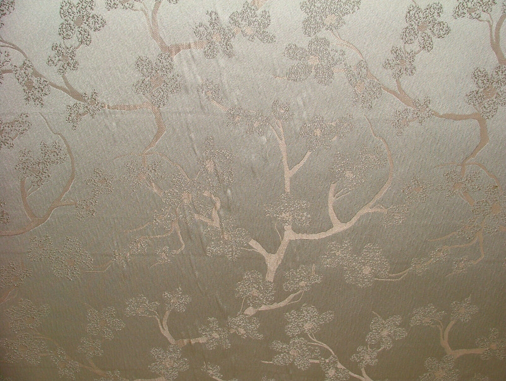 20 Metres Japanese Tree Silver Jacquard Fabric Curtain Upholstery Cushion Blinds