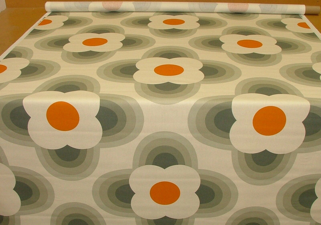 Designer Orla Kiely Striped Petal Orange Cotton Curtain Upholstery Craft Fabric