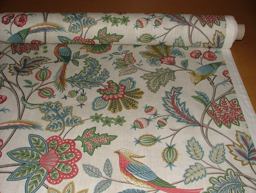 Chanterelle Chintz Ornate Bird Floral Cotton Curtain Upholstery Cushion Fabric