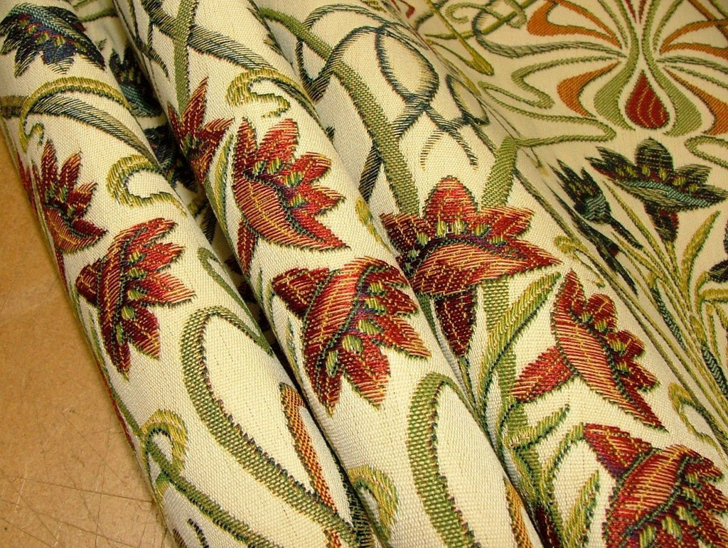 Art Nouveau Jewel Thick Designer Jacquard Curtain Upholstery Cushion Use Fabric