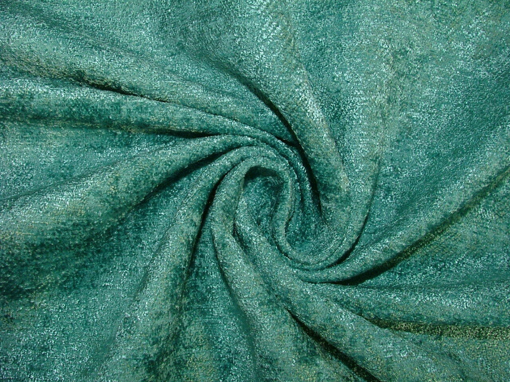 13 Metres Teal Plush Chenille Fabric Curtain Cushion Upholstery Multi Use