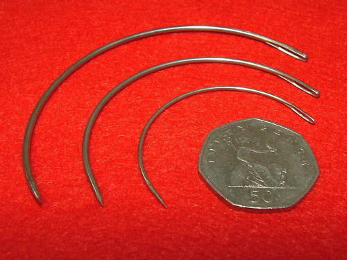 3 x Premium Curved Stainless Steel Upholstery Needle Kit Set 1 - UK Made