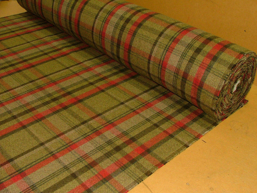 2m Elgin Hunter Wool Effect Tartan Upholstery Cushion Curtain Designer Fabric