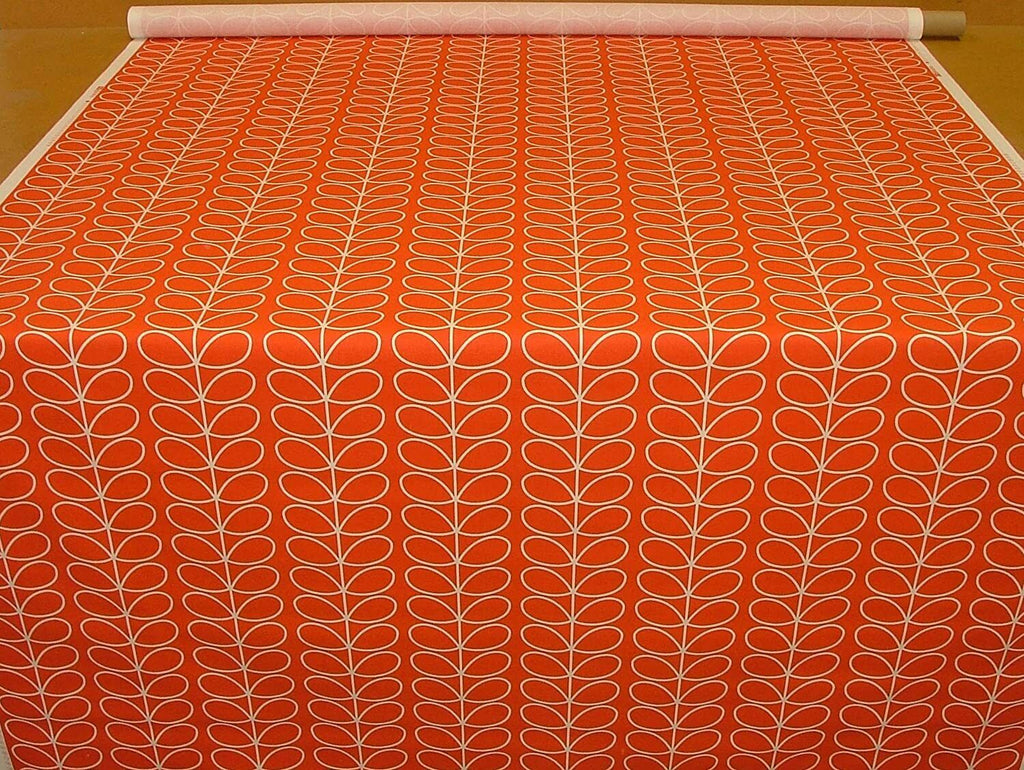 Designer Orla Kiely Linear Stem Tomato Cotton Curtain Upholstery Craft Fabric
