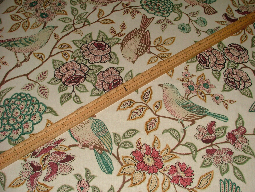 10 Metres Morris Bird Floral Fern Curtain Upholstery Roman Blind Quilting Fabric