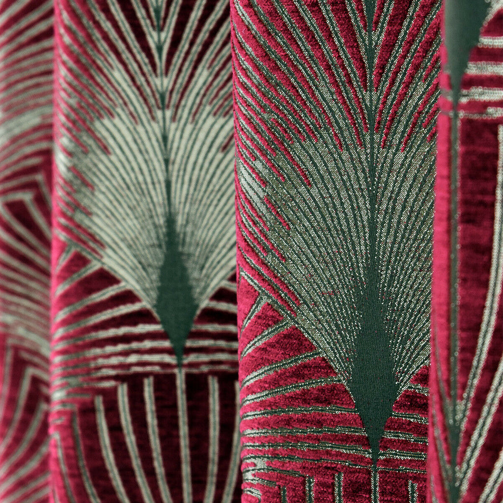 "New York" Art Deco Velvet Fibre Naturelle Curtain Upholstery Cushion Fabric