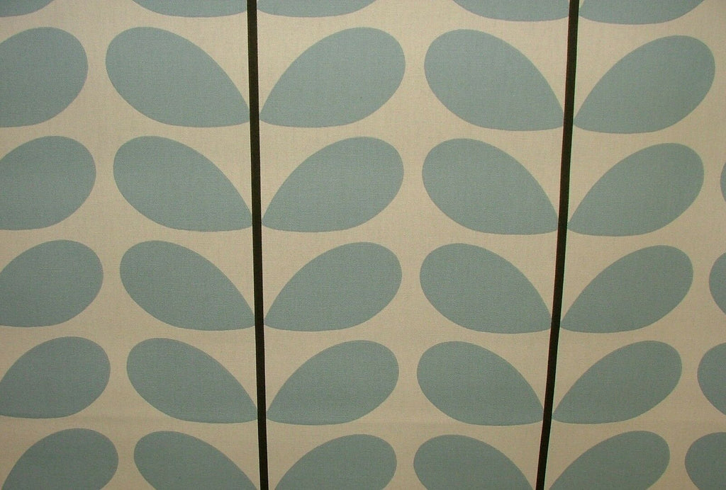 Designer Orla Kiely Two Colour Stem Powder Blue Cotton Curtain Upholstery Fabric