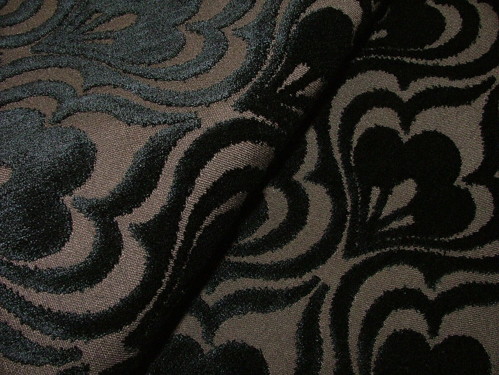 23 Metres Tremezzo Black Thick Plush Velvet Fabric Curtain Upholstery Cushion