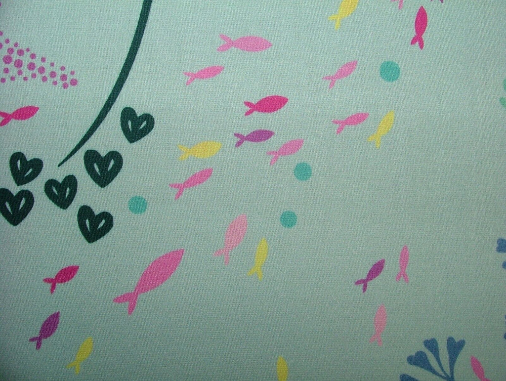 Sara Miller London Underwater Aqua Fabric - Curtain Upholstery Cushion Blinds