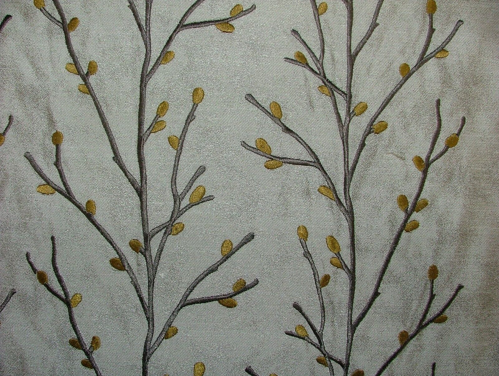 5 Metres Lovell Tree Grey And Dijon Jacquard Curtain Upholstery Cushion Fabric