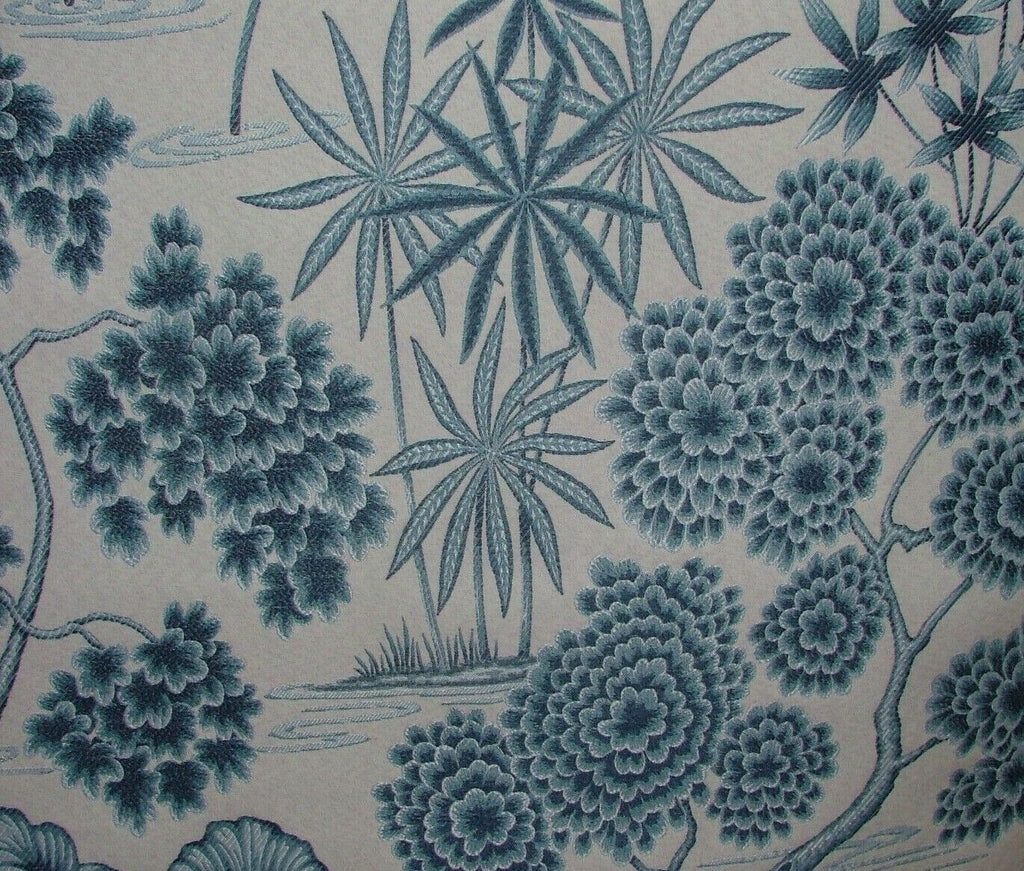 Japanese Oriental Tree Delft Jacquard Fabric Curtain Upholstery Cushion Blind