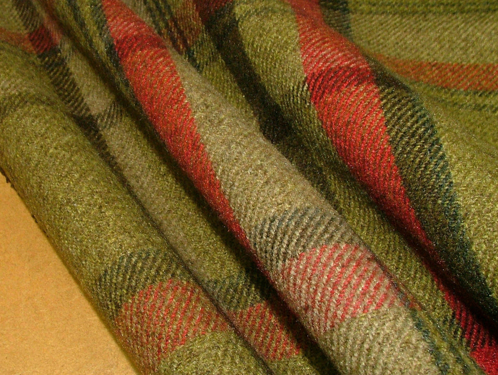 2m Elgin Hunter Wool Effect Tartan Upholstery Cushion Curtain Designer Fabric